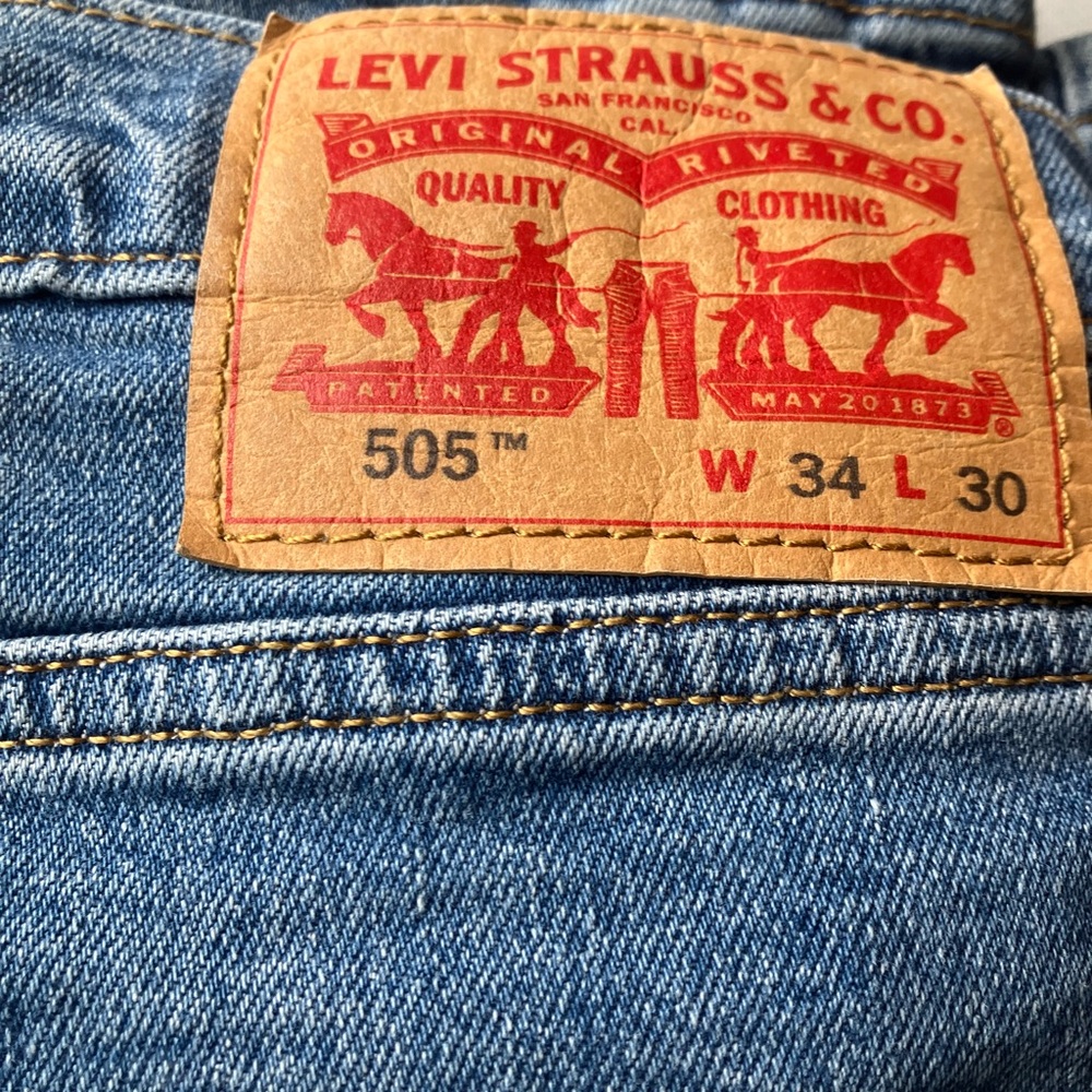 Levi’s 505 Jeans Men's W34 L30 Straight Fit Blue Denim Red Tab Classic